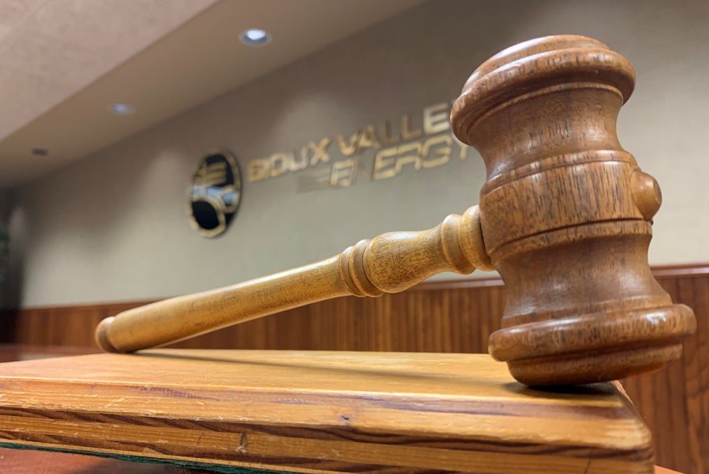 Gavel in Sioux Valley Energy Board Room