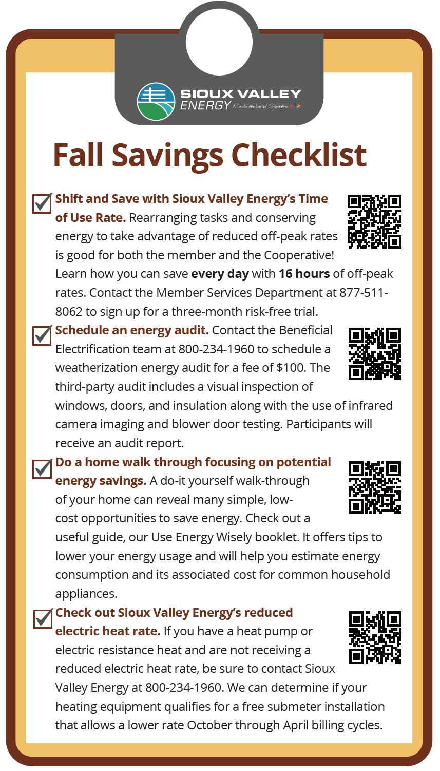 Fall Savings Checklist