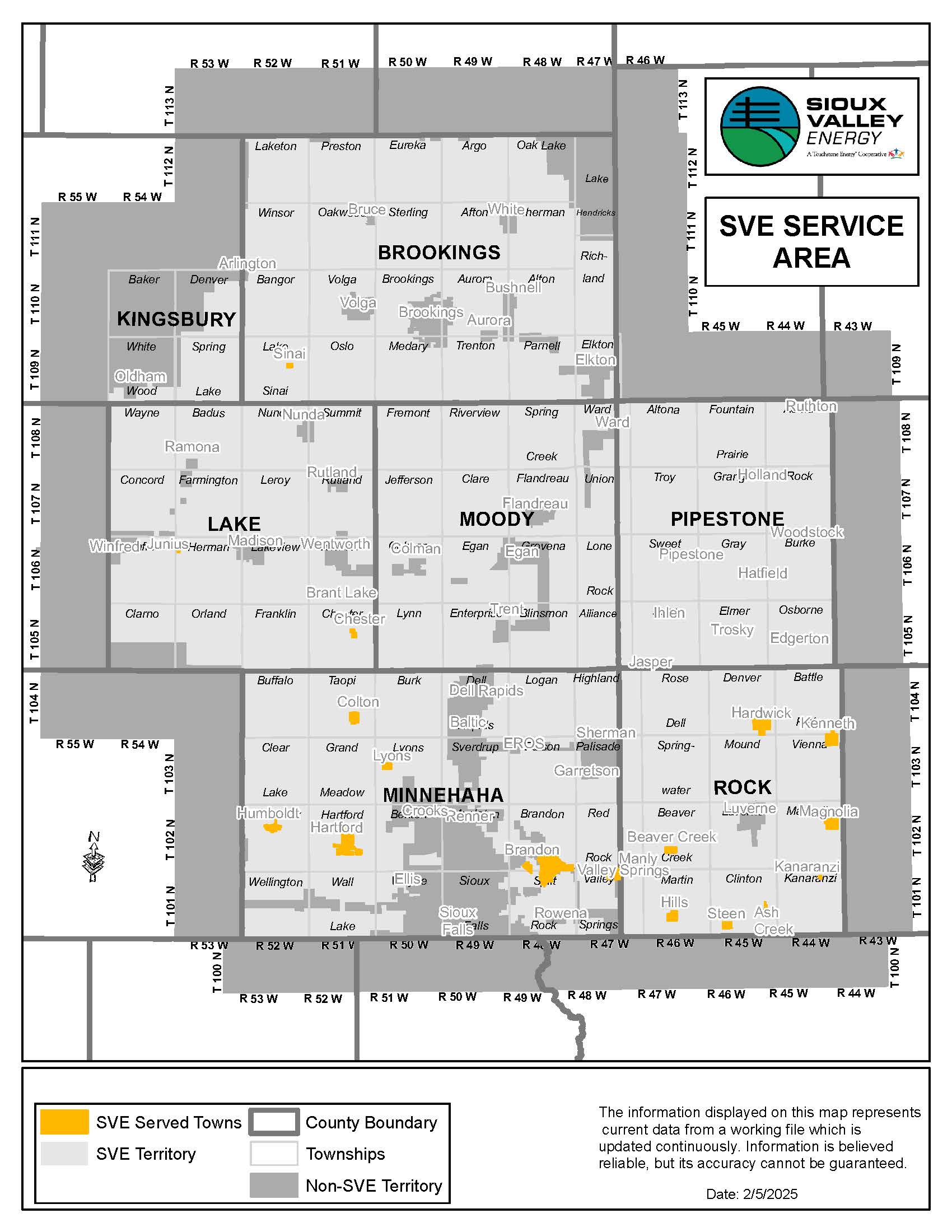 SVE Territory Served Towns