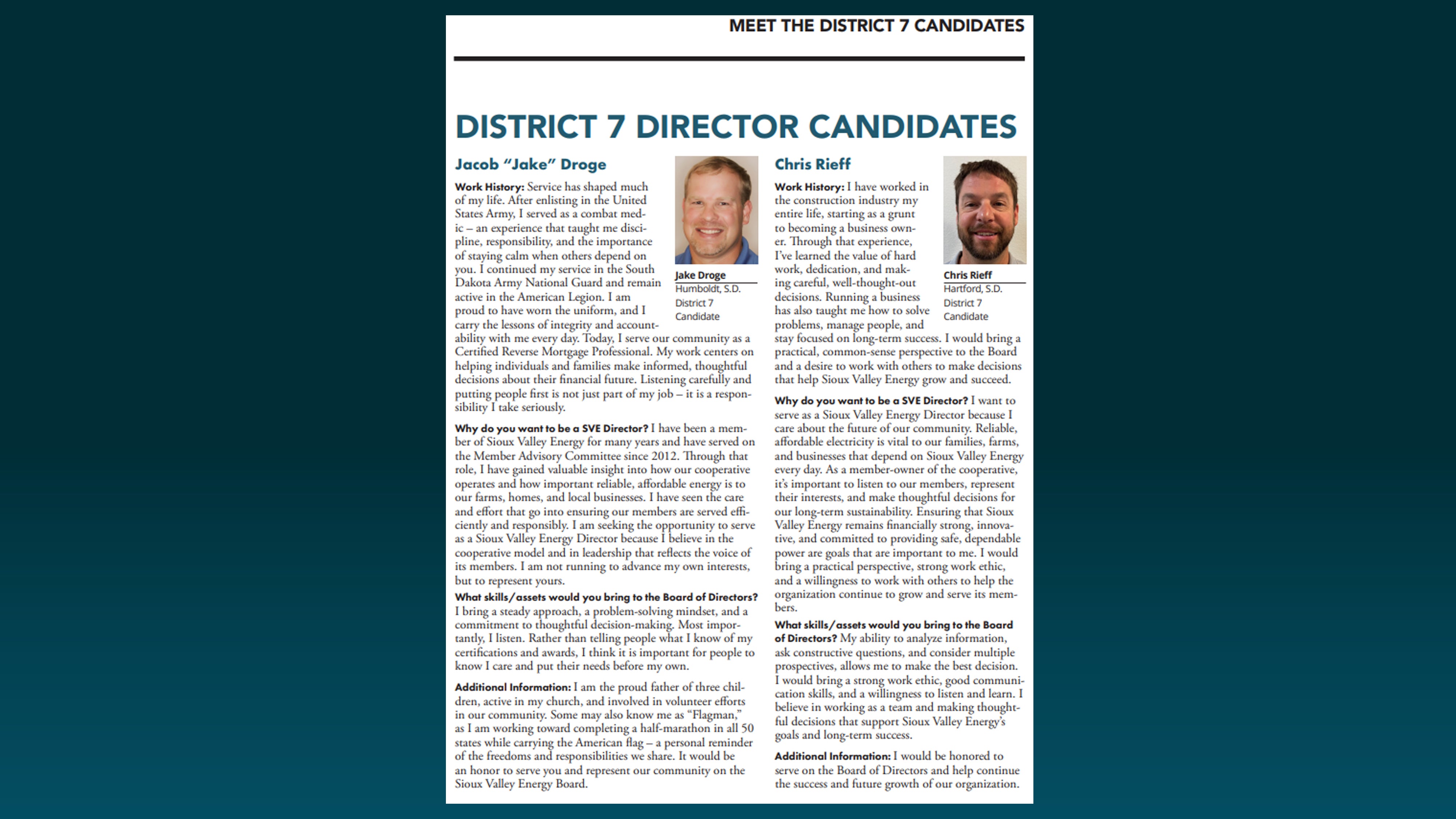 District 7 Director candidate article