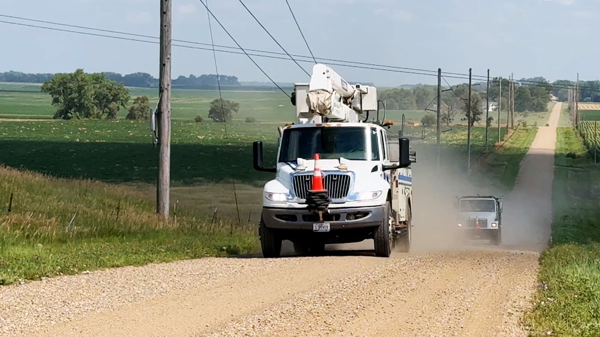 SVE truck on road north of Hartford