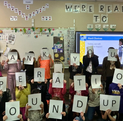 JA of South Dakota class at Rosa Parks says 'Thank you'