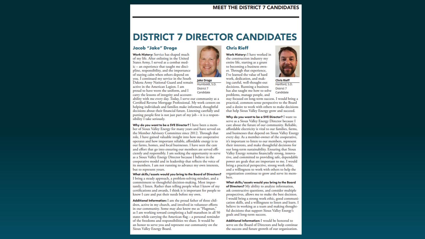 District 7 Director candidate article
